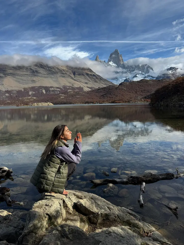 Justi Pastrana, anfitriona Soy Andina en la montaña